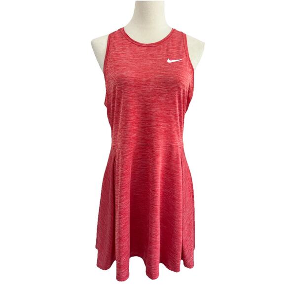 Nike Court Dri-Fit Advantage Dress Womens Lg Red Racerback Unlined Tennis Golf - Picture 2 of 11